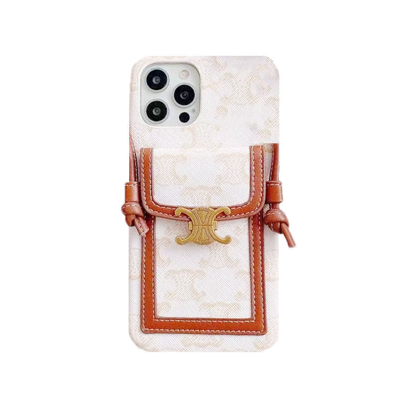 Bílé pouzdro na iPhone Celine s držákem karty -LH240109
