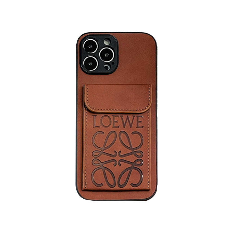 Luxusní pouzdro na iPhone s držákem karty černé-LZP241448