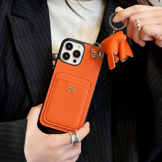 Kožené pouzdro na iPhone s přívěskem H Card Holder