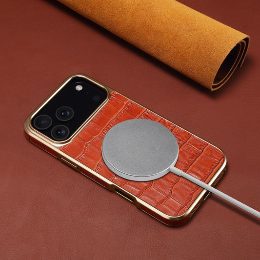Capa de couro com relevo crocodilo para capa de iPhone
