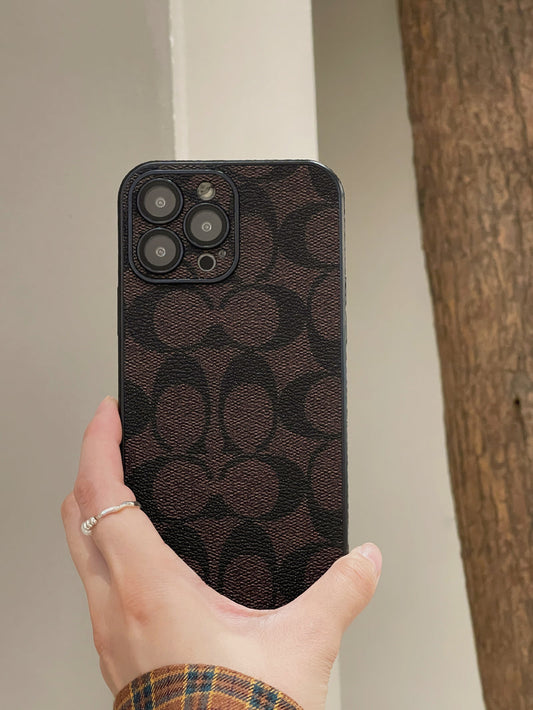 Klasické pouzdro na iPhone hnědé -QB240402
