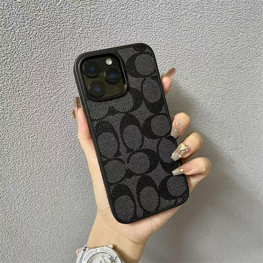 Capa protetora para iPhone com textura de couro macio