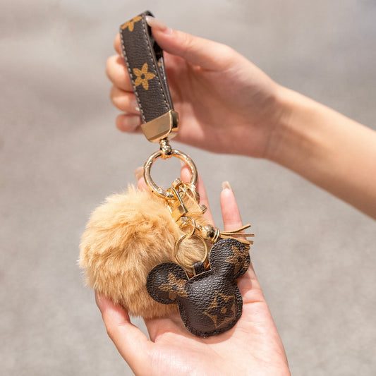 Luxusní Mickey Keychain – Umělá kůže & Košešinový přívěsek do kabelky nebo auta