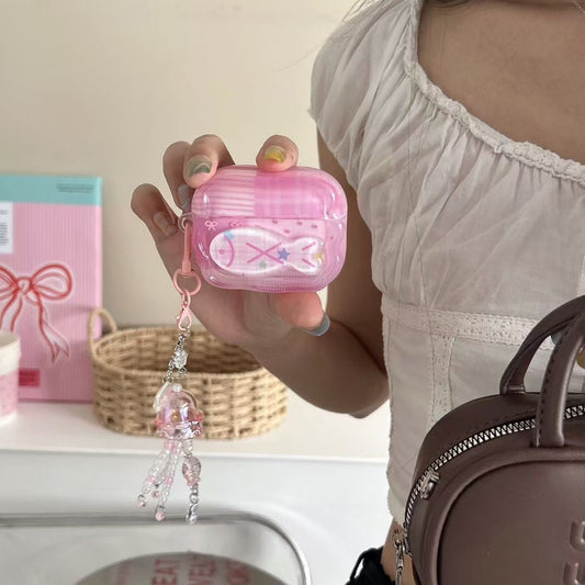 Pink Unicorn AirPods-etui med krystalperler
