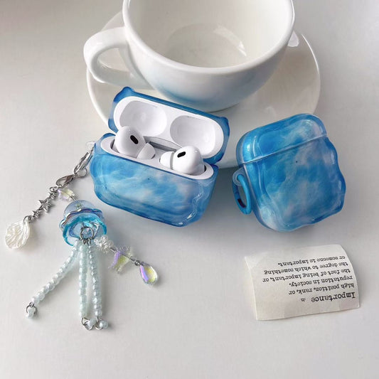 Blue Sky AirPods etui med Jelly Beaded Charm