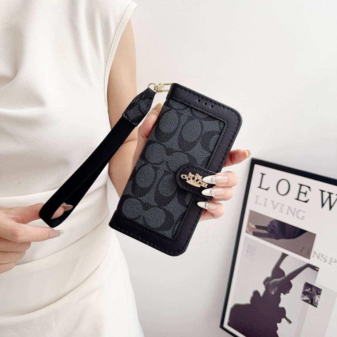 CO Luxury Pattern Wallet Pouzdro na iPhone s držákem na kartu a popruhem