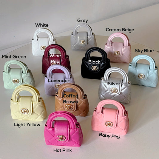 Sød mini håndtaske stil AirPods etui med kædestrop