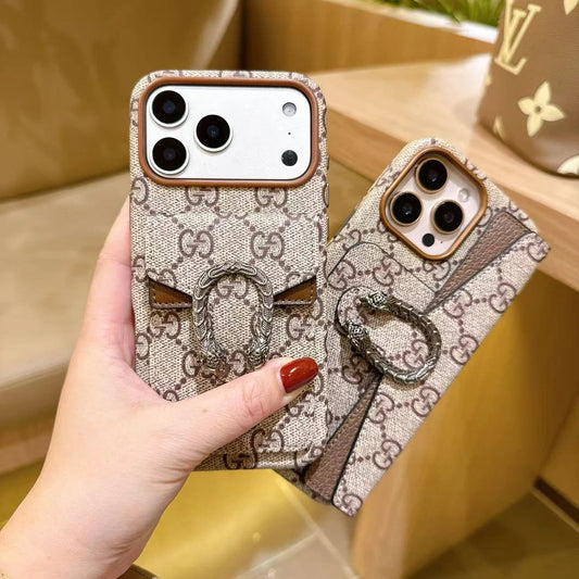 Capa para iPhone com suporte de cartão de lona clássica premium