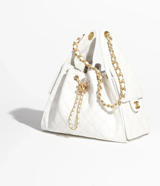 CC 25 Small Handbag Grained Calfskin & Gold-Tone Metal Bag