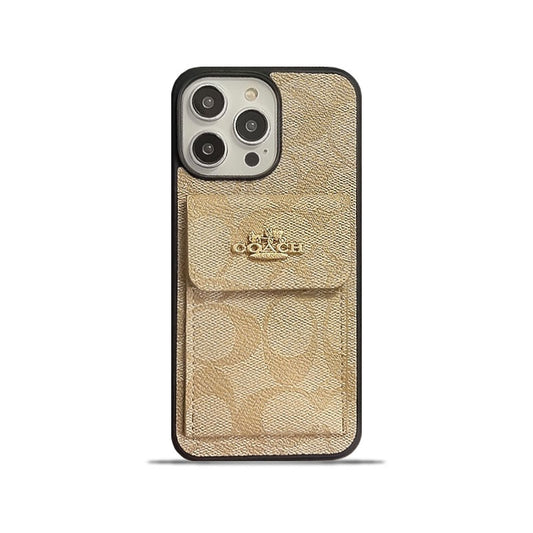 Klassische iPhone-Hülle mit Kartenhalter-Geldbörse Kaffeebraun -SZK240425