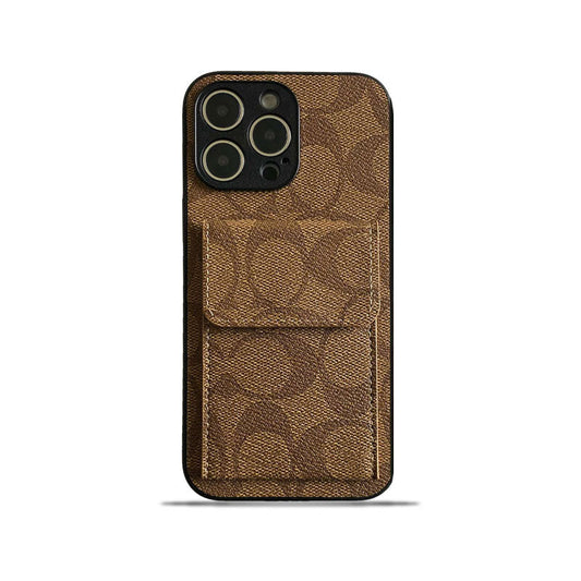 Klassische iPhone-Hülle mit Brieftasche Hellbraun-HP240513