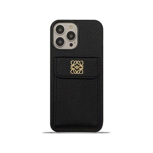Luxusní pouzdro na iPhone s držákem karty Black-QBK240603
