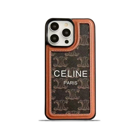 Schwarze Celine iPhone-Hülle mit Riemen-SZ231124