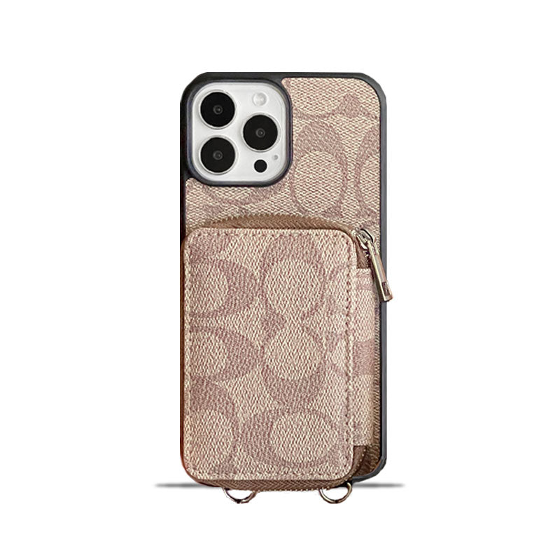 Klasické pouzdro na iPhone s peněženkou Coffee-LQB241412