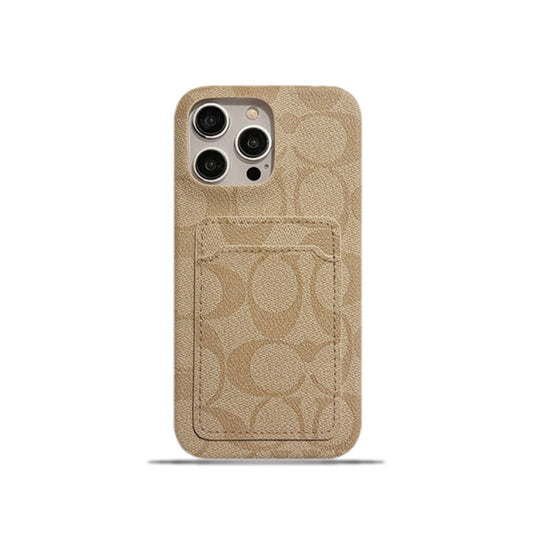 Capa clássica clássica para iPhone com porta-cartões branco -JQB240330
