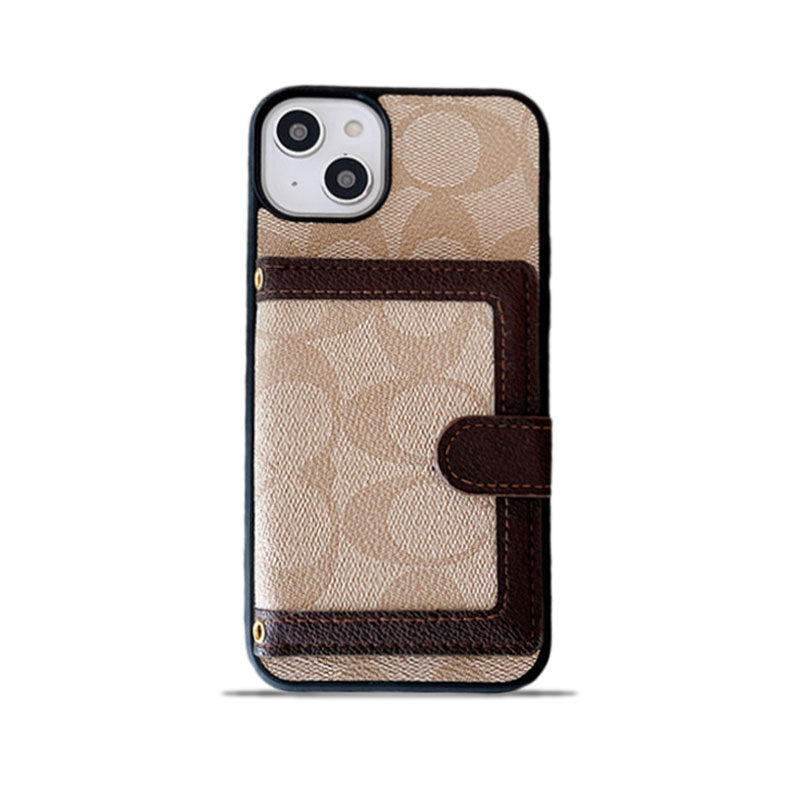Klasické pouzdro na iPhone s peněženkou a crossbody popruhem bílé -XK240402