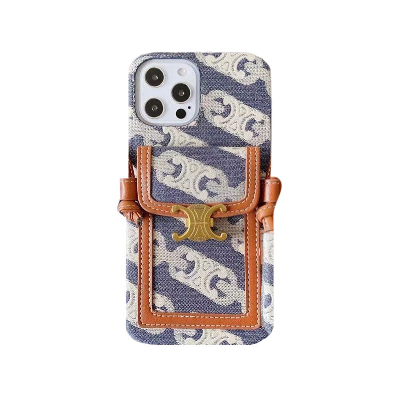 Bílé pouzdro na iPhone Celine s držákem karty -LH240109