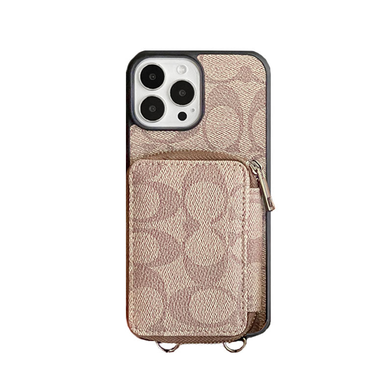 Klasické pouzdro na iPhone s peněženkou Coffee-LQB241412