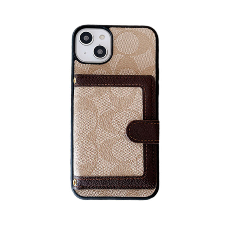 Klasické pouzdro na iPhone s peněženkou a crossbody popruhem bílé -XK240402