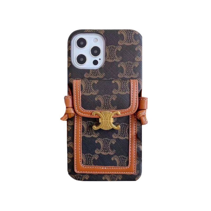 Bílé pouzdro na iPhone Celine s držákem karty -LH240109