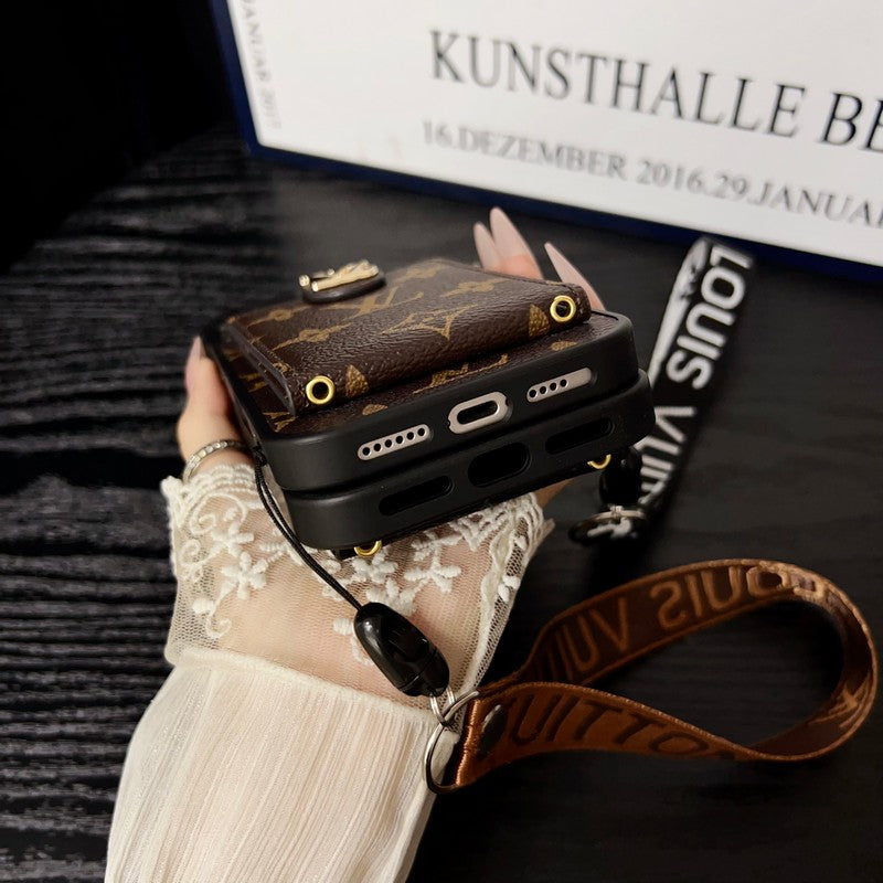 Luxusní klasické barevné crossbody pouzdro na iPhone