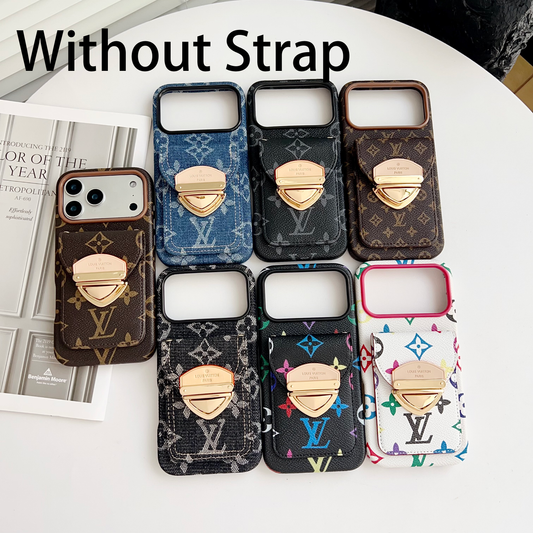 Luksus Crossbody iPhone-etui med kortlomme & Aftagelig strop