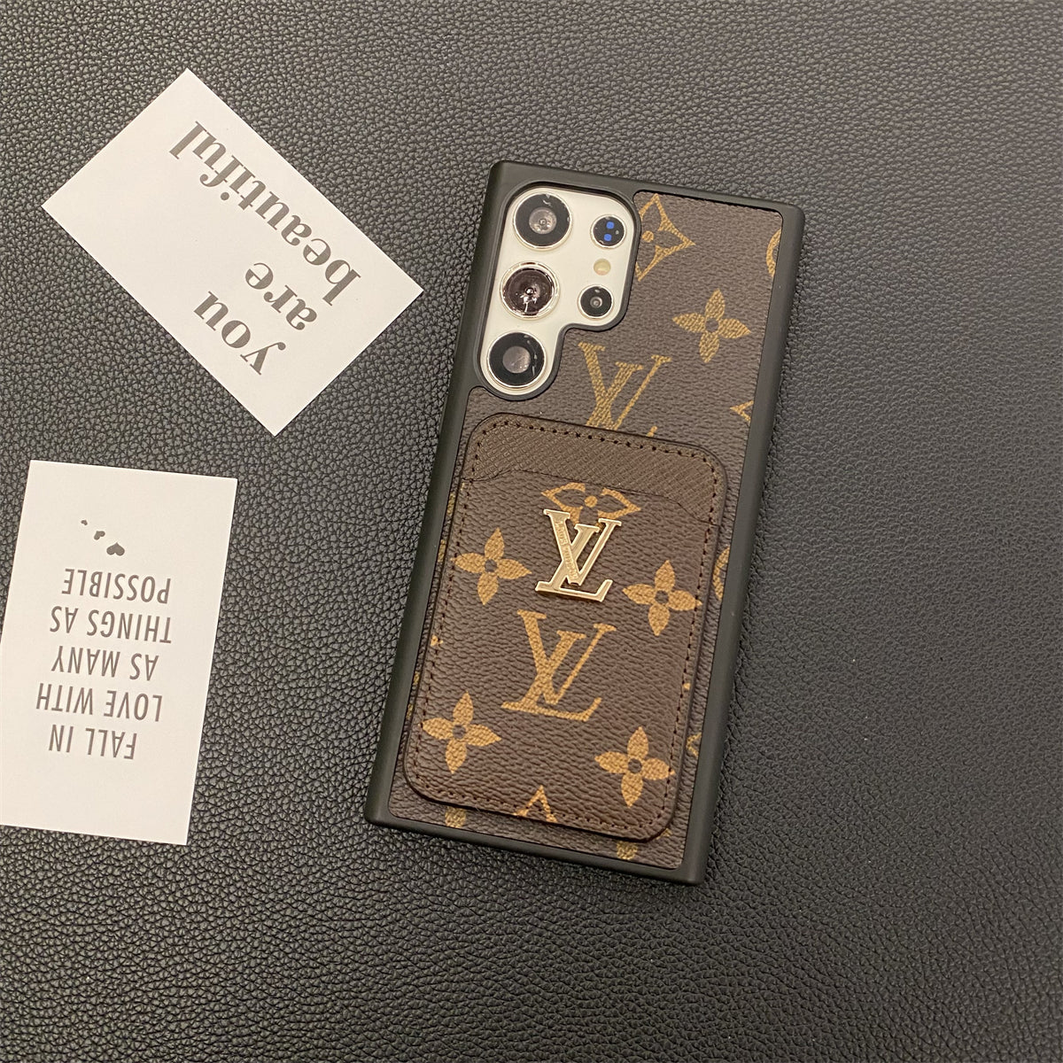 SAMSUNG GALAXY PETITE MALLE POUZDRA NA TELEFON DRŽÁK KARTY MONOGRAM PLÁTNO