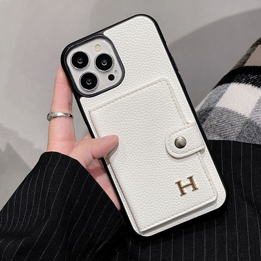 H Kožený držák karet na iPhone