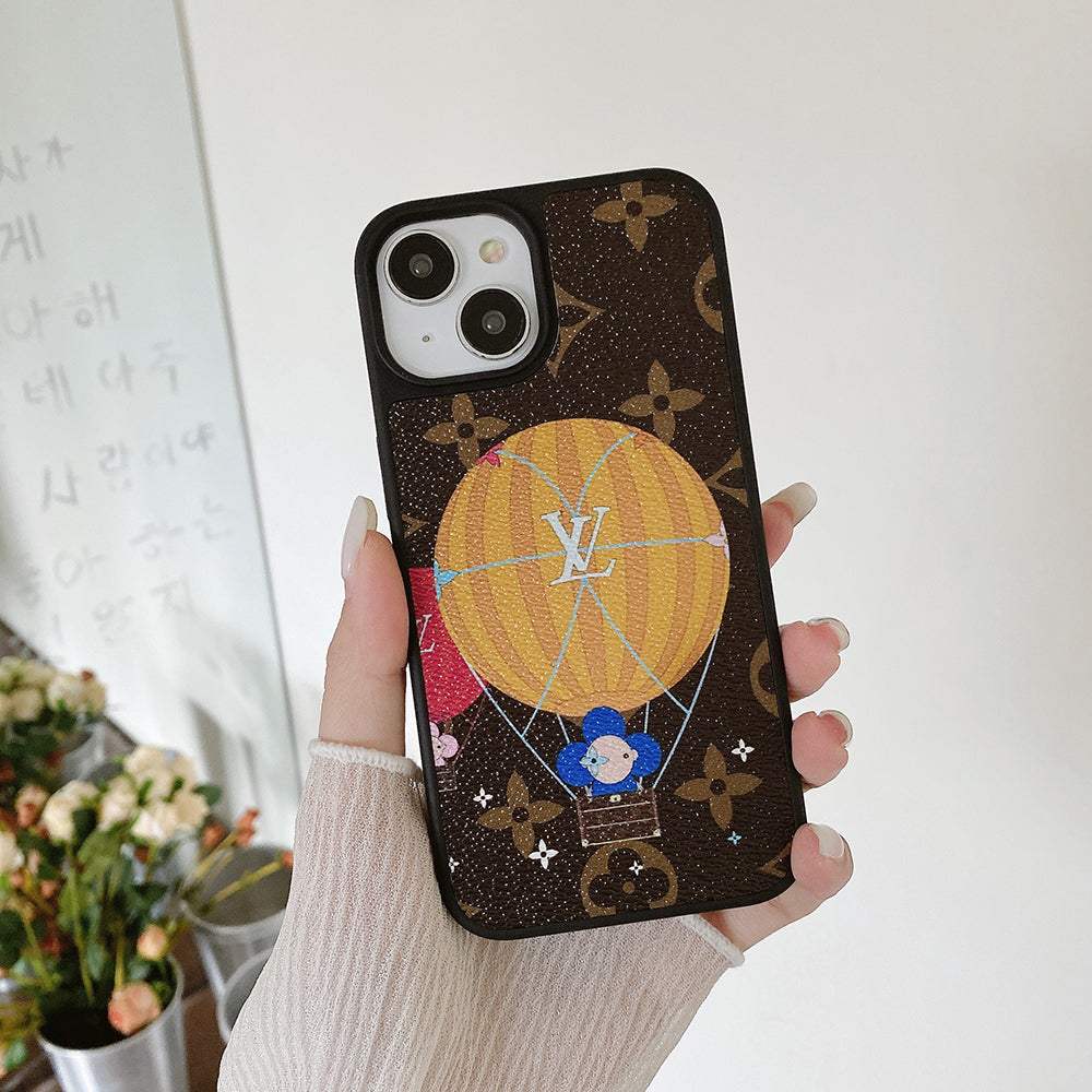 Luxusní balónkové & kožené pouzdro na iPhone se srdcem