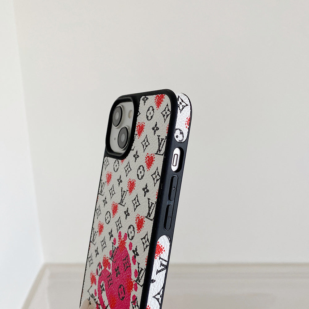 Luxusní balónkové & kožené pouzdro na iPhone se srdcem