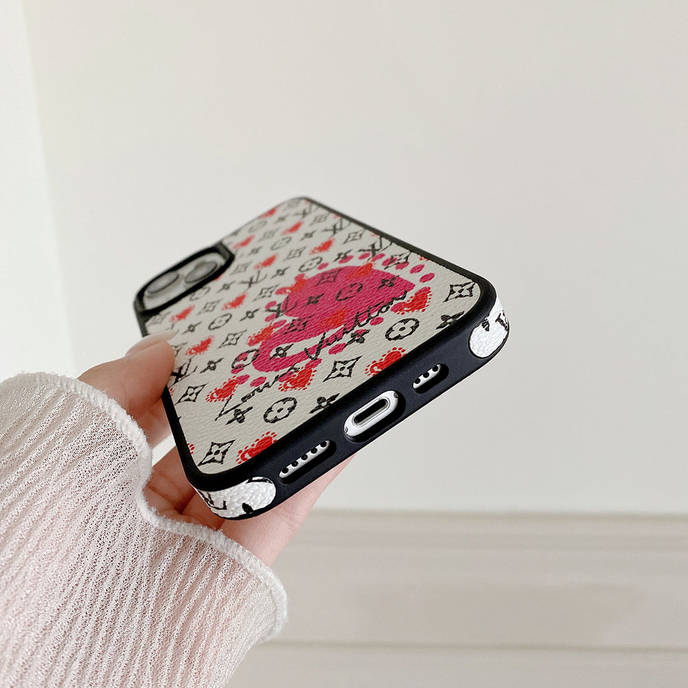 Luxusní balónkové & kožené pouzdro na iPhone se srdcem