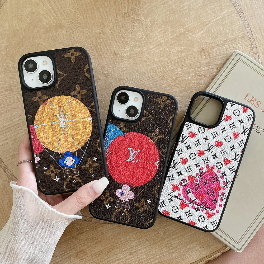 Luxusní balónkové & kožené pouzdro na iPhone se srdcem