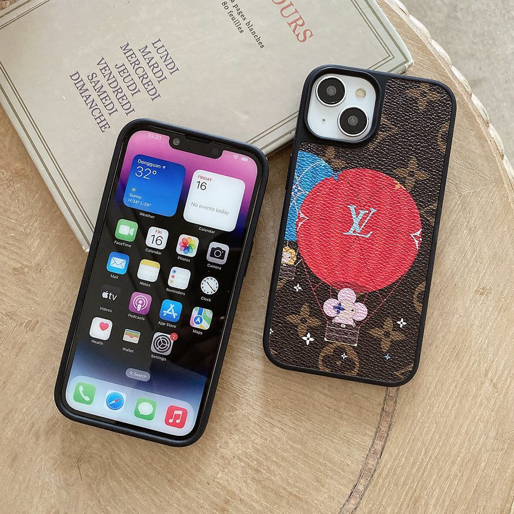 Luxusní balónkové & kožené pouzdro na iPhone se srdcem