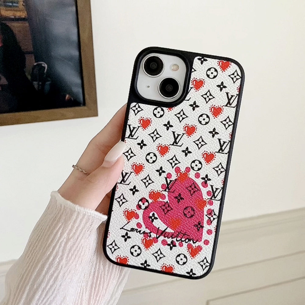 Luxusní balónkové & kožené pouzdro na iPhone se srdcem