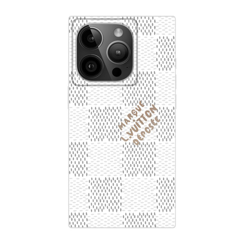 Luxusní černé<lAMP>Bílé čtvercové pouzdro na iPhone