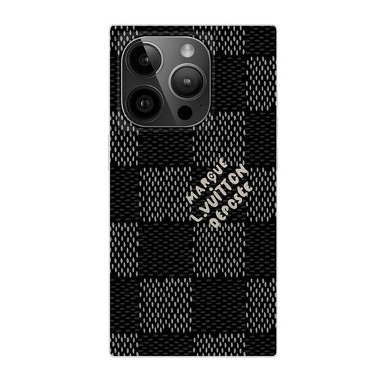 Capa luxuosa quadrada preta<lAMP>branca para iPhone