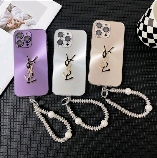 Elegantní pouzdro Letter Shine x Mono na iPhone s řetízkem