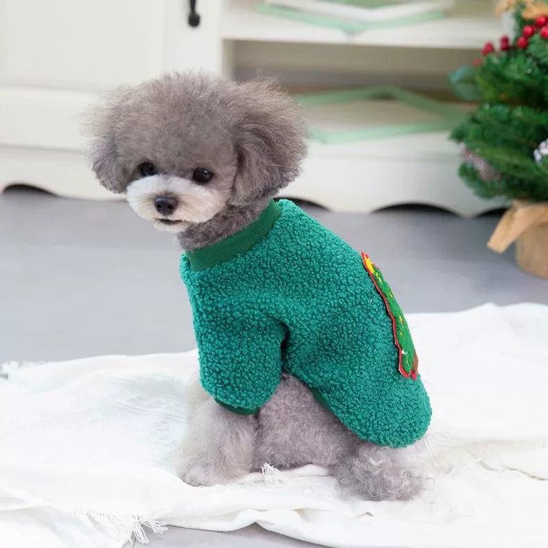🎄 Cozy Christmas Cat Outfit Set – Hat, Scarf & Fuzzy Jacket