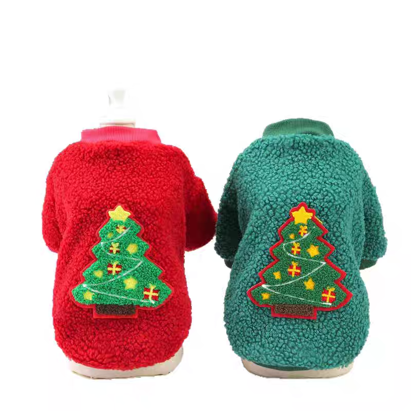 🎄 Cozy Christmas Cat Outfit Set – Hat, Scarf & Fuzzy Jacket