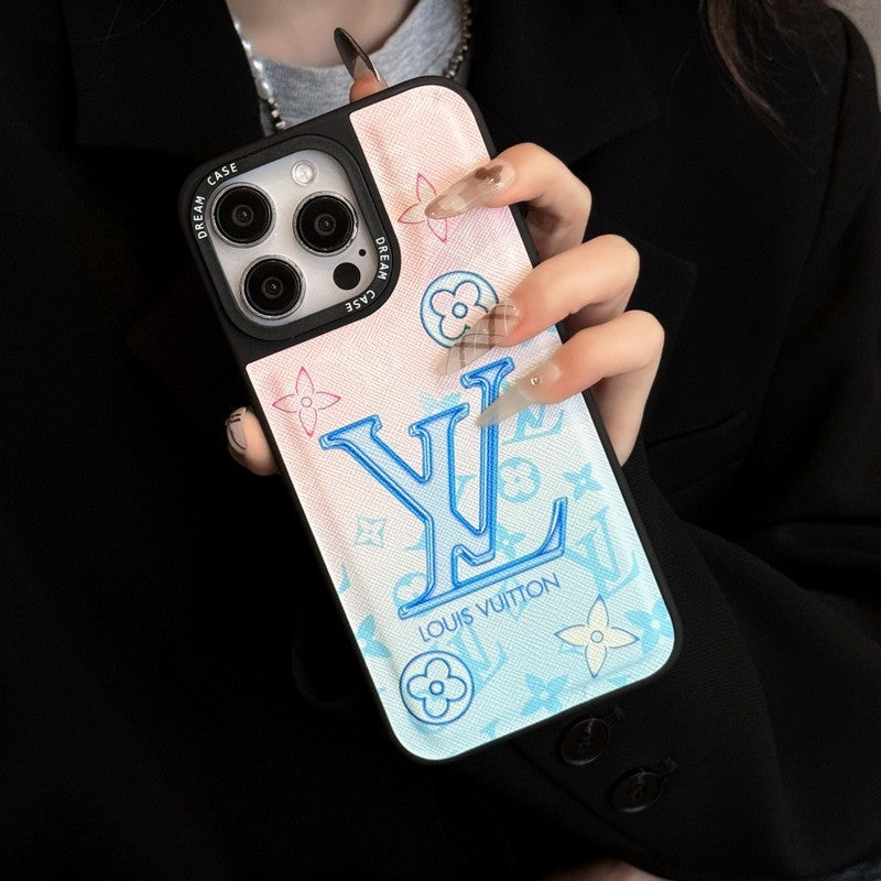 Luxusní modré kožené pouzdro na iPhone