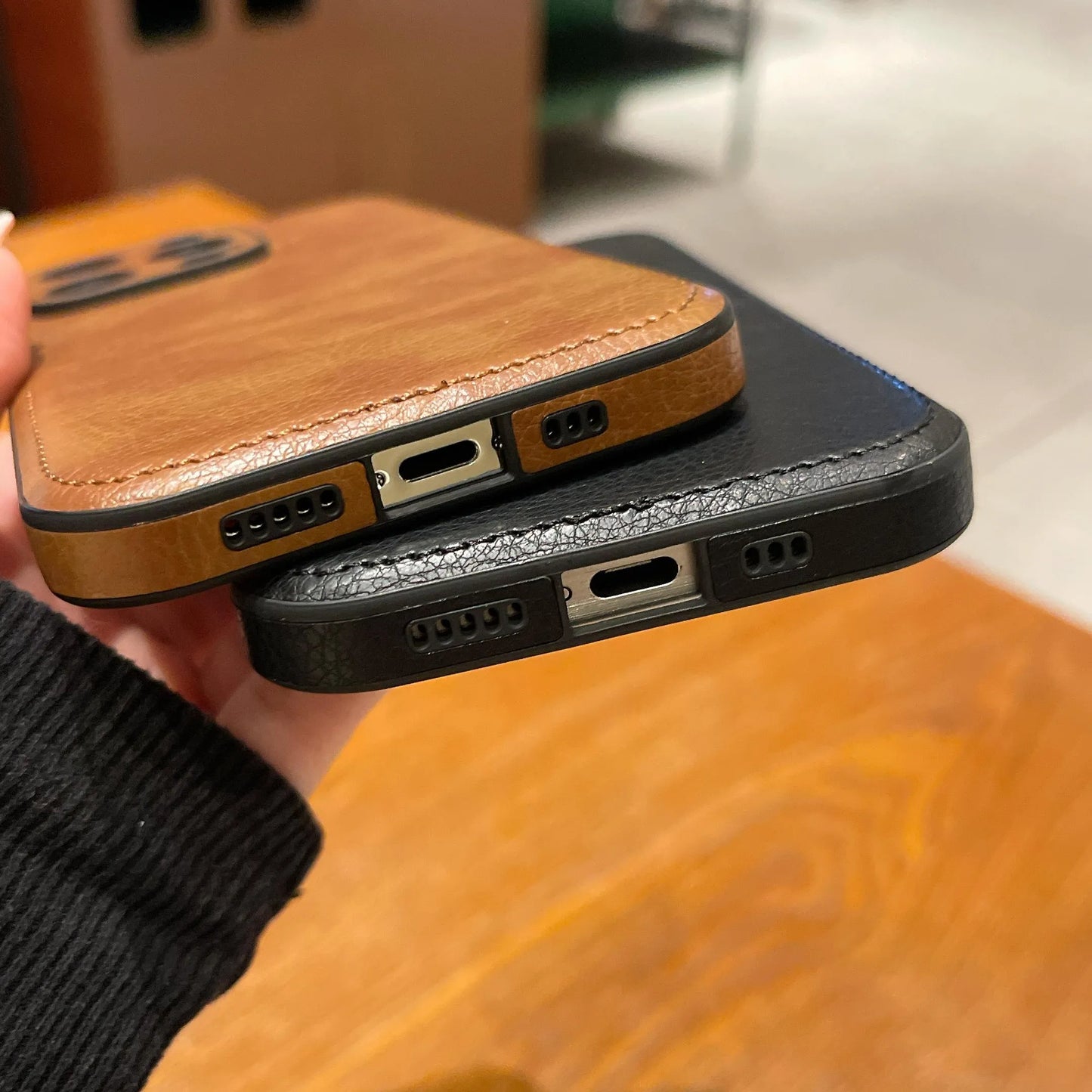 Prémiové vintage kožené pouzdro na iPhone – Soft Touch nárazuvzdorný ochranný kryt