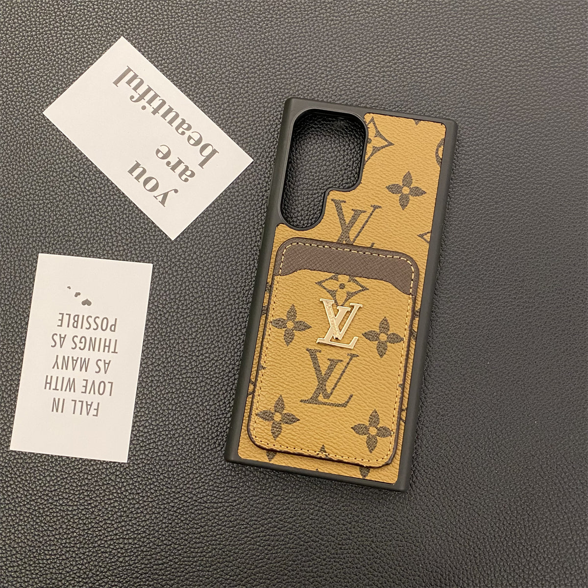 SAMSUNG GALAXY PETITE MALLE POUZDRA NA TELEFON DRŽÁK KARTY MONOGRAM PLÁTNO