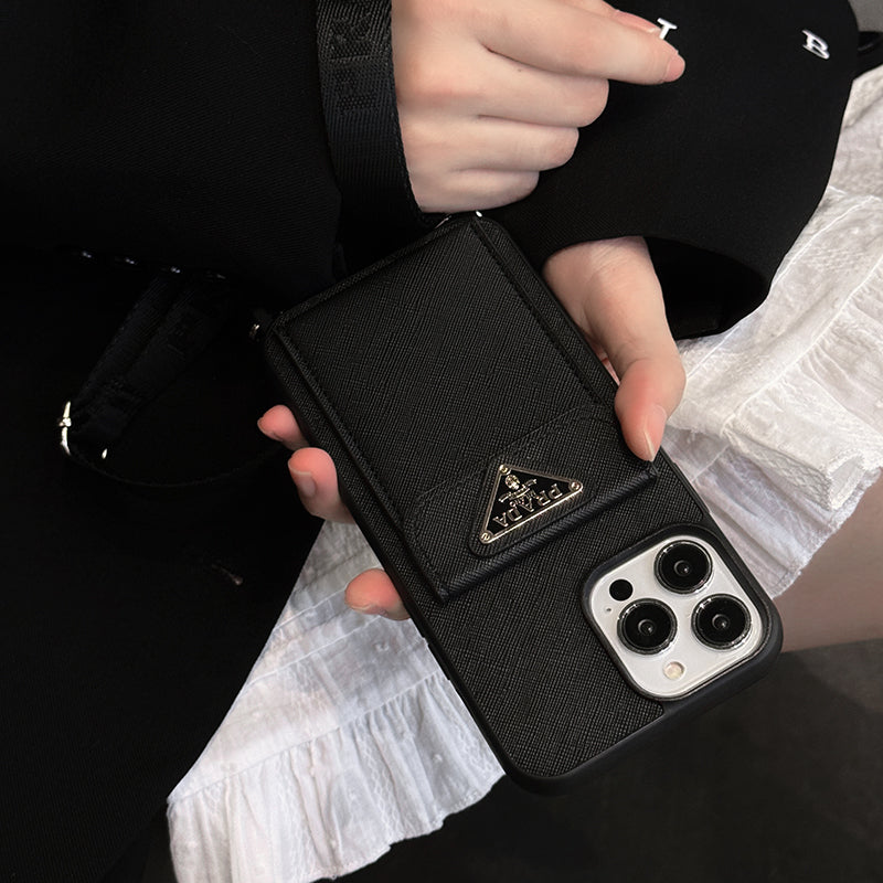 Luxusní crossbody kožené pouzdro na iPhone