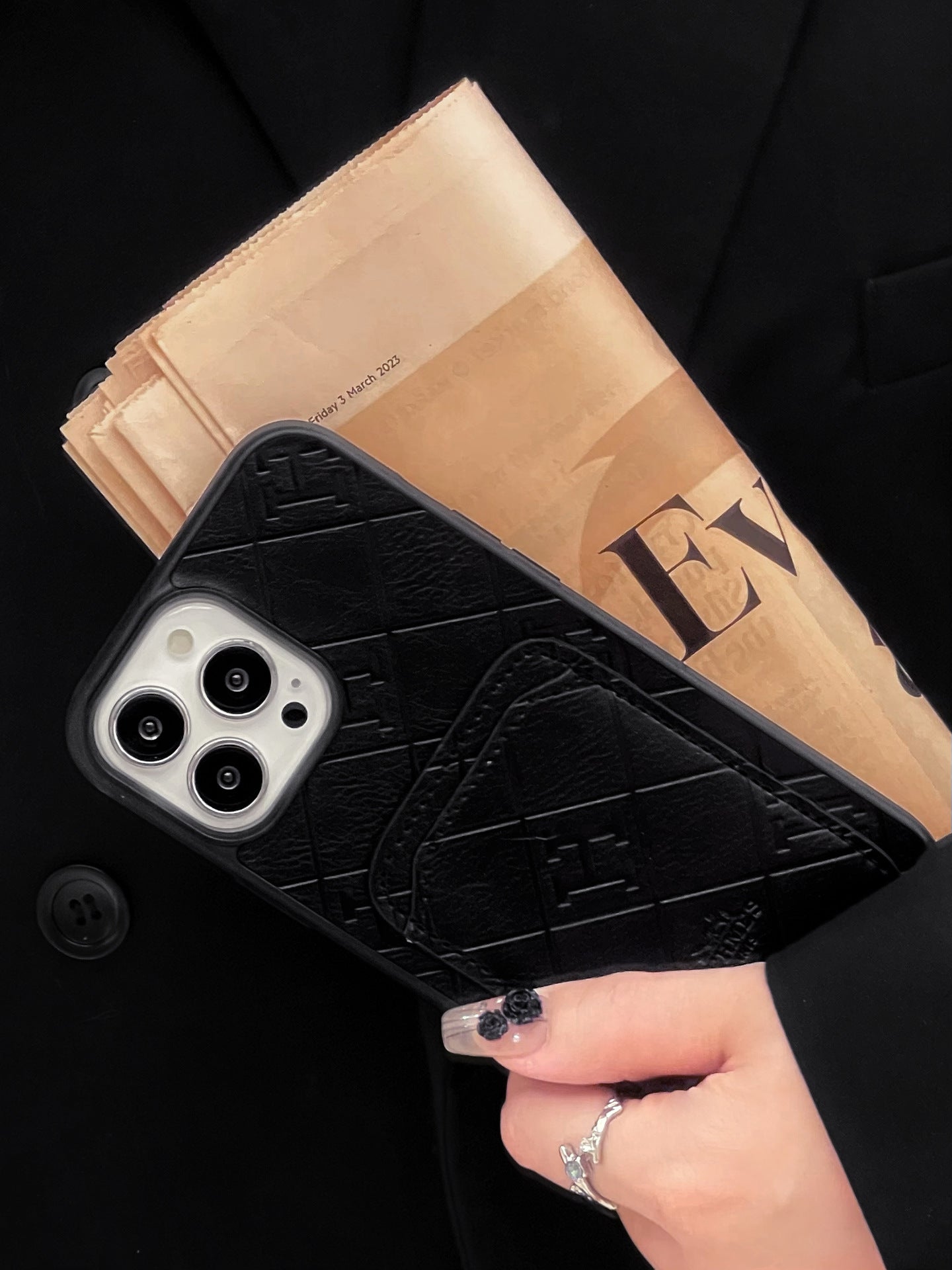 H Kožený držák karet na iPhone