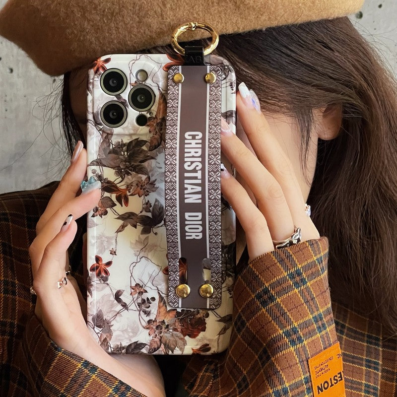 Módní pouzdro na iPhone s páskem z javorového listu