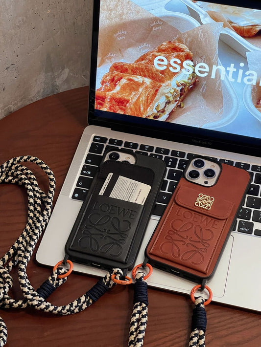 Capa de couro para iPhone com porta-cartões Loe