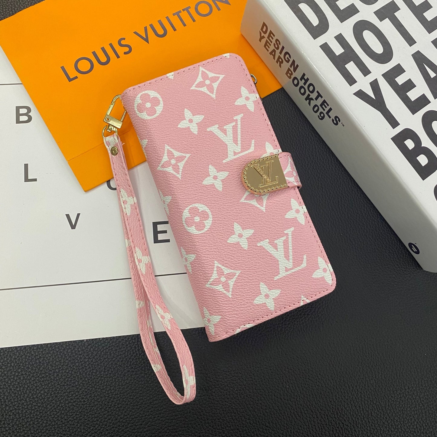 MONOGRAM PLÁTNĚ KOŽENÁ PENĚŽENKA POUZDRO NA MOBIL NA MOBIL SAMSUNG