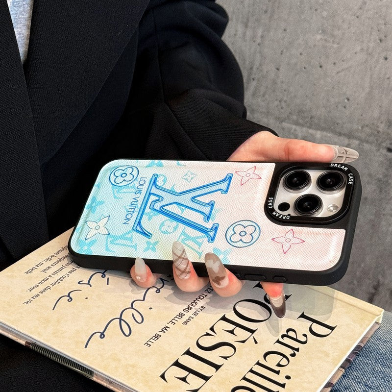 Luxusní modré kožené pouzdro na iPhone