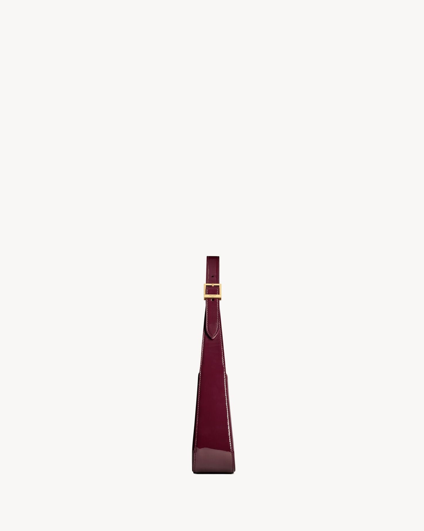 Saint Laurent Le 5 à 7 Lakovaná kůže Hobo – Burgundská elegance