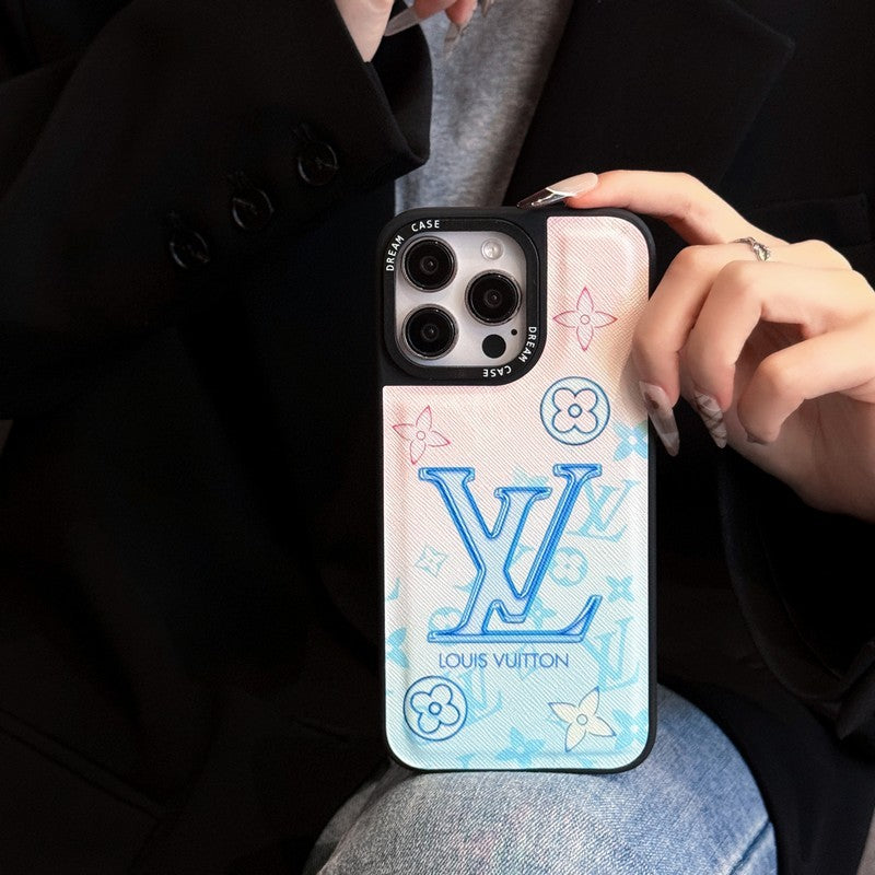 Luxusní modré kožené pouzdro na iPhone